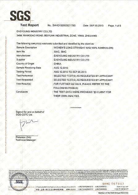 SGS Certificate for AZO and Flammility of Toys