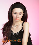 Lady's 3/4 wig, wholesale half wig hair pieces  155T