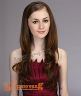 Lady's long curly 3/4 wig, half wig hair pieces  156