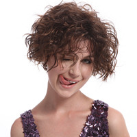 Wholesale young lady's short curly wig hair style  YS-9091
