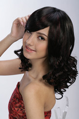 Lady's curly hair wig with long bang hair  YS-9010