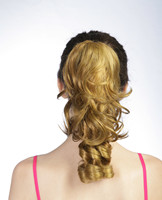 Yellow short curly claw clip in ponytail hair pieces 0255