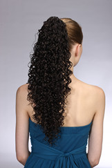Afro deep curly claw clip ponytail hair styles R-26A