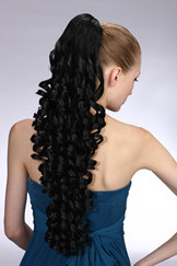 Indian long curly clip ponytail hair styles pieces YS-8038