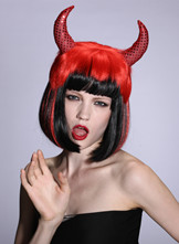 Halloween wig with horn, synthetic party wigs YS-6020A