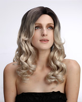 Synthetic wigs dye color long curly hair wig  1020