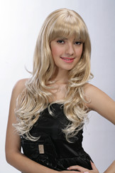 Long blonde synthetic hair wigs  K6498