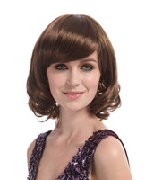 Brown color short curly synthetic wigs YS-9067