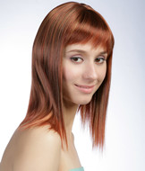 Girl's long two tone red synthetic hair wigs 6165A