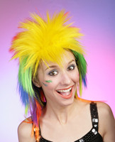 Multi color party wigs, cheap synthetic hair wig F876