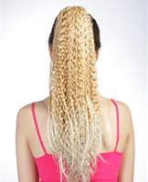 Blonde braids and curly ponytail hair extension K-138