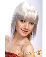 White color synthetic hair wigs manufacture 2901