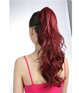 Red claw clip ponytail hair pieces 0262