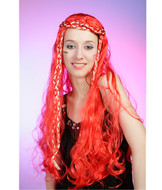 Red party wigs, synthetic long braids hair wig  7425