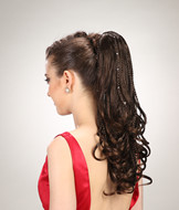Braiding ponytail synthetic hairpieces with diamond YS-8035A