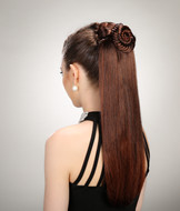 Braids rose flower drawstring ponytail hairpieces YS-8151