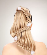 Fake blonde braids ponytail clip in hairpieces YS-8160
