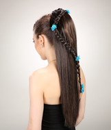 Claw clip ponytail hairpieces with braids YS-8161