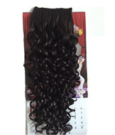 Hand made dark brown curly Hair Extension YS-3034